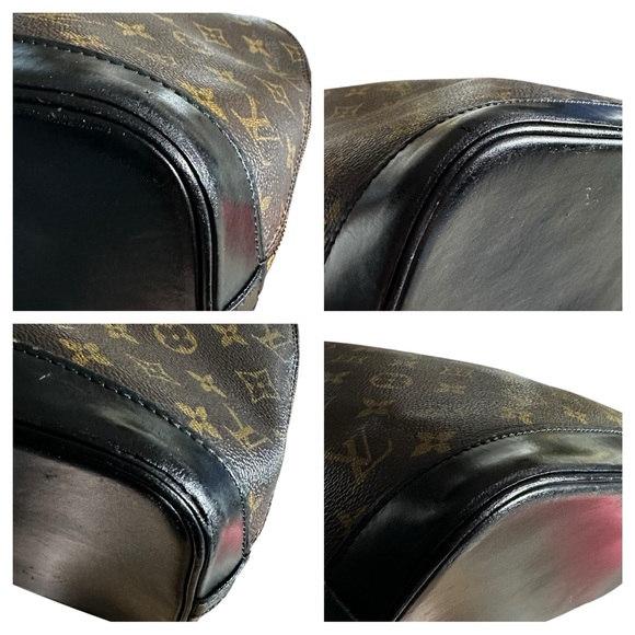 Authentic Louis Vuitton Alma PM Monogram Brown & Black Bag with Brass Lock & Key - Picture 11 of 15